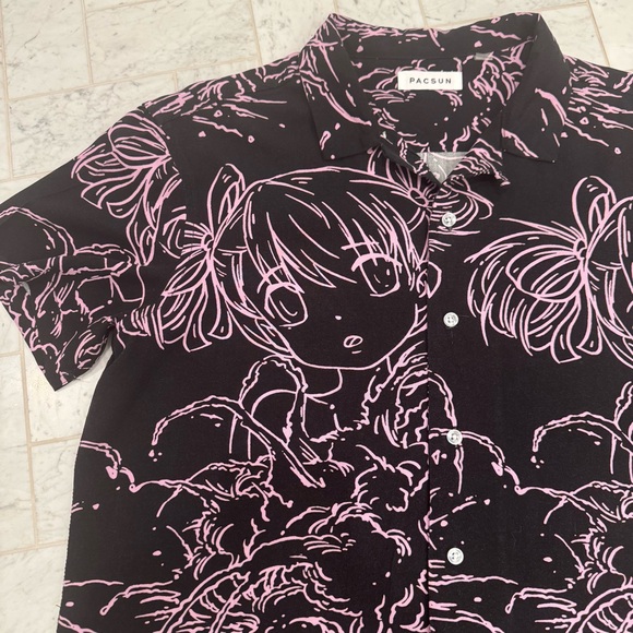 PACSUN Anime Lines Camp Shirt - Picture 4 of 13